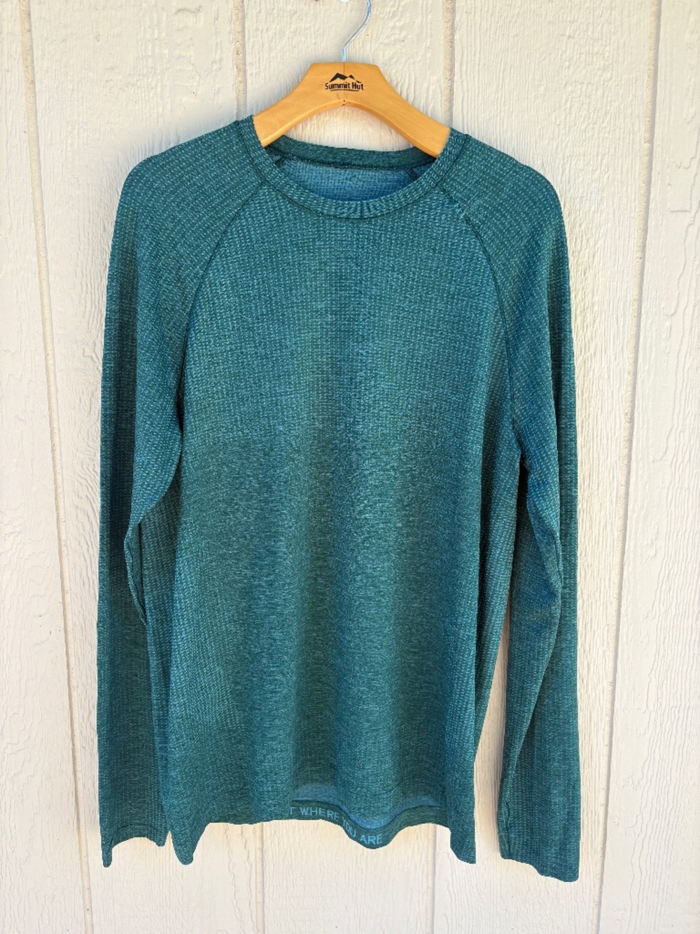 Lululemon Metal Vent Tech Long Sleeve Shirt Men's Large Teal Workout Gym Outdoor